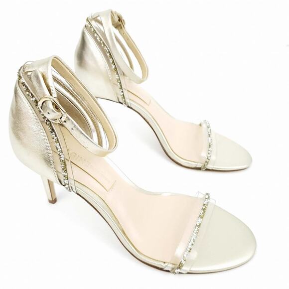 New Imagine Vince Camuto Phillipa Gold Open Toe Sandal Heel SZ 7 Wedding Formal - Picture 5 of 9